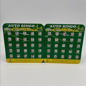 Vintage Auto Bingo Game Set - 1997 (2 Cards)